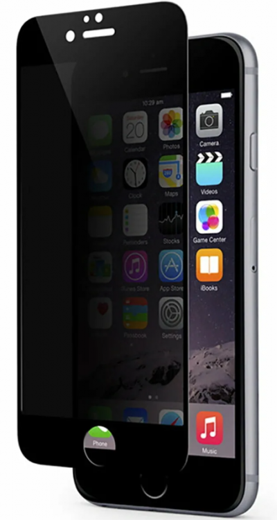Анти-шпион для iPhone 7 Plus/8 Plus защитное стекло 9D, черный