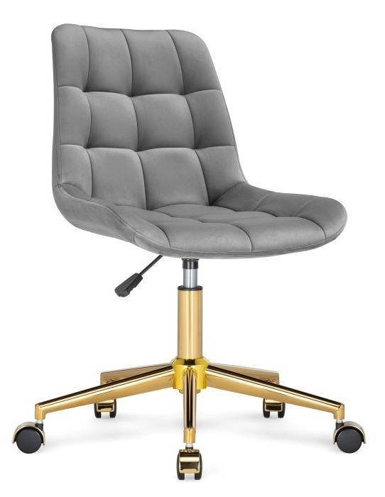 Woodville компьютерное кресло "Честер" , темно-серый / золото , металл/велюр , 49см*60см*84см / 533180