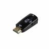 Jet.A Адаптер HDMI-VGA JA-HV01 чёрный (в комплекте аудиокабель mini Jack-mini Jack 0.5 м, коннектор HDMI с покрытием 24-каратным золотом)