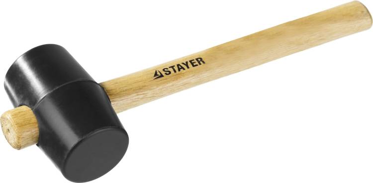 Киянка Stayer 20505-40 резиновая черная с деревянной ручкой, 225г