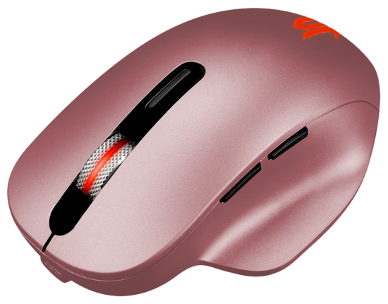 Jetaccess R300G розовая (800/1200/1600dpi, сенсор Pixart 3205, 6 кнопок (включая колесо прокрутки) Беспроводная аккумуляторная мышь