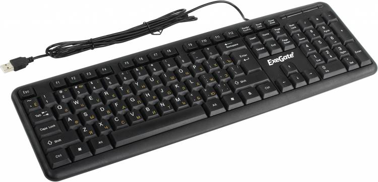 Клавиатура ExeGate LY-331L2, <USB, шнур 2,2м, черная, 104кл, Enter большой>, Color box <EX279938RUS> 279938
