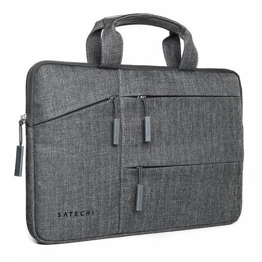 Satechi Сумка для ноутбуков до 13" Water-Resistant Laptop Carrying Case, ST-LTB13. Водостойкий нейлон, серый. Мягкая внутренняя отделка, карманы на молнии для мелочей / Сумка для Macbook Air