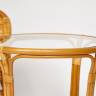 Tetchair ТЕРРАСНЫЙ КОМПЛЕКТ "PELANGI" (стол со стеклом + 2 кресла) /без подушек/ ротанг, кресло 65х65х77см, стол диаметр 64х61см, Honey (мед) 13345