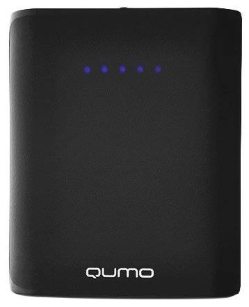 Портативное зарядное устройство Qumo PowerAid S6000 (Модель Qumo PowerAid S1), 6000 мА-ч, 2 USB 1A+2A (2.1А сумм), вход до 2А Micro USB + Type C, светодиодная индикация,  корпус пластик, черный