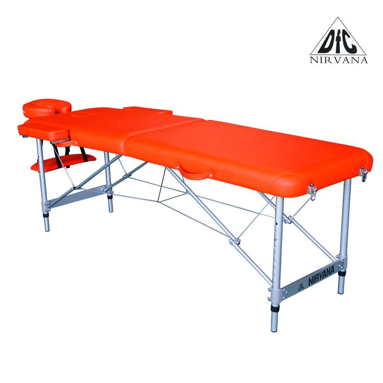 Массажный стол DFC NIRVANA, Elegant, 186х60х4 см, алюм. ножки, цвет оранжевый (Orange),    НОВИНКА