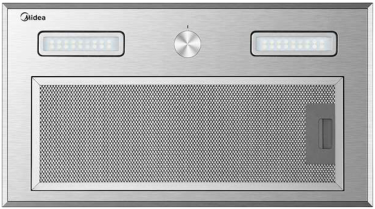 Midea Вытяжка встраиваемая MH60I770X | ВхШхГ: 29.9x52x28.4 см | Режимы работы: Отвод / рециркуляция | Количество скоростей: 3