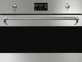 Встраиваемый компактный духовой шкаф с паром SMEG/Classica SO4302S3X | паровая очистка | Ширина см: 60 | Высота ниши см: 45 | Цвет: Нерж.сталь | Вид нагрева: Электрический
