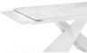 Woodville Стеклянный стол "Хасселвуд" белый мрамор / белый | Ширина - 90; Высота - 77; Длина в разложенном виде - 220; Длина - 160 см