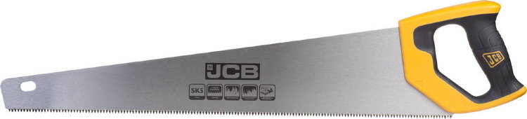 JCB 550мм ножовка по дереву, полотно из стали SK5, 3-х гранные зубья, двухкомпонентная рукоятка