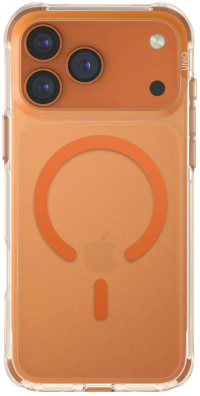 Uniq Чехол для iPhone 17 Pro Max | Поддержка MagSafe | Ударопоглощающий термополиуретан + поликарбонат | Lifepro Xtreme AF Frost Clear/Volt Orange