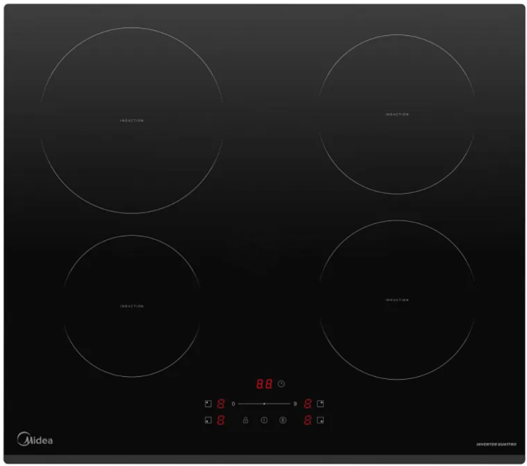 Midea Варочная индукционная панель MIH64707F | ВхШхГ: 6,2*59*52 см | Количество уровней нагрева: 9 | Мощность: 7400 Вт 