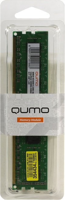 Модуль памяти DDR-III 4GB QUMO 1600MHz PC-12800 256Mx8 CL11 Retail (QUM3U-4G1600K11L)