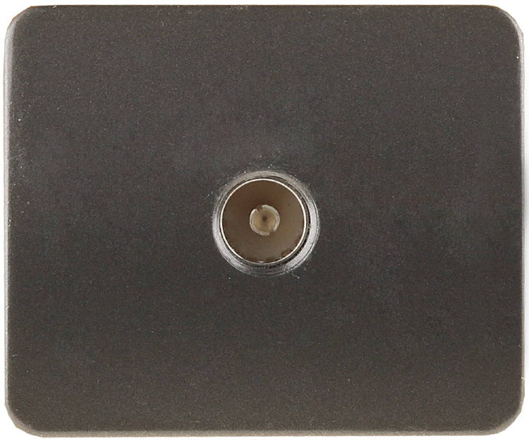 Светозар SV-54115-DM "ГАММА" Розетка телевизионная без вставки и рамки цвет темно-серый металлик