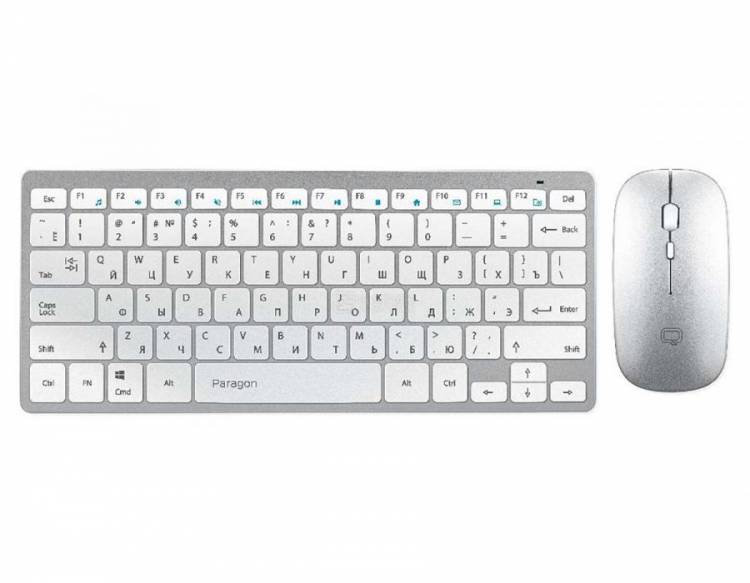 Набор Qumo Paragon Silver + White K15/M21, беспроводной 2.4G, клавиатура + мышь, 400 mA