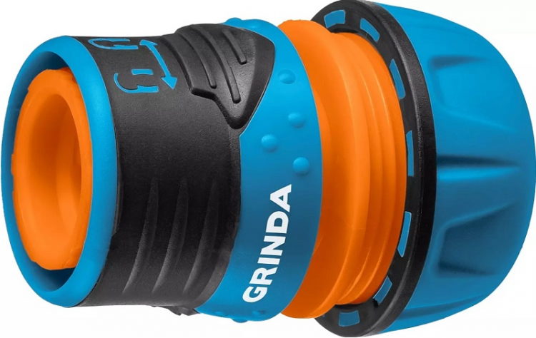 Grinda PROLine TL-34, 3/4?, соединитель быстросъёмный для шланга, с запирающим механизмом, из ударопрочного пластика с TPR