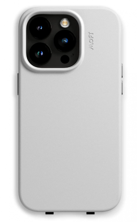 Чехол Moft Vegan Leather Snap Case для iPhone 14 Pro, white