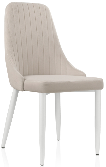 Woodville Стул на металлокаркасе "Kora" белый / бежевый | Ширина - 47; Глубина - 57; Высота - 89 см