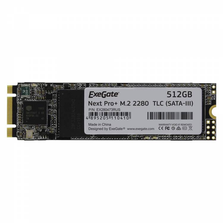 Накопитель SSD  ExeGate Next Pro+ 512 Gb M.2 2280  TLC (SATA-III) <EX280473RUS>