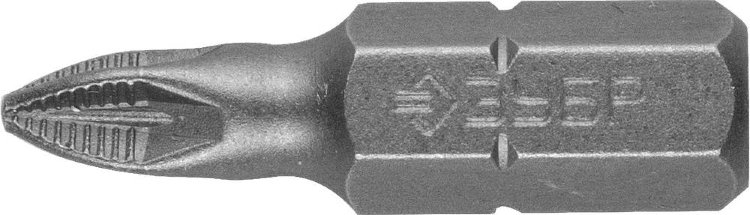 Биты Зубр 26003-1-25-2 "Мастер" кованые, хромомолибденовая сталь, тип хвостовика C 1/4", PZ1, 25мм, 2шт