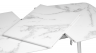 Woodville Стеклянный стол "Эмма" белый мрамор / белый | Ширина - 70; Высота - 76; Длина в разложенном виде - 150; Длина - 110 см
