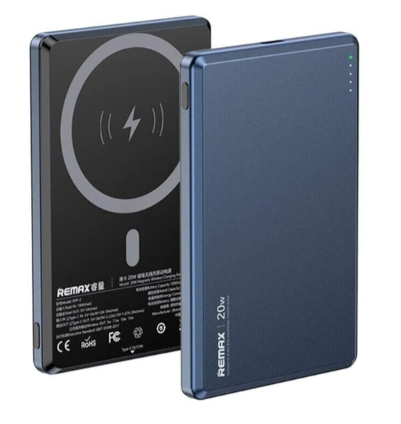 Remax Внешний аккумулятор Power Bank Vocard Series RPP-2 | 5000mAh, 20W, MagSafe, быстрая зарядка, Blue