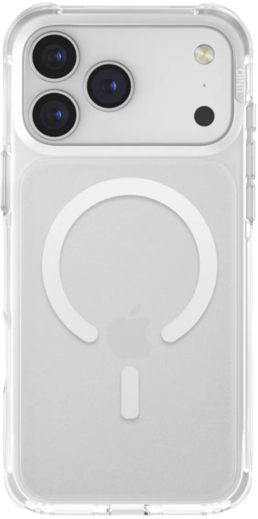 Uniq Чехол для iPhone 17 Pro | Поддержка MagSafe | Ударопоглощающий термополиуретан + поликарбонат | Lifepro Xtreme AF Frost Clear/White