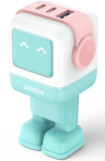 Ugreen Сетевое зарядное устройство CD361 Nexode RG | 65W | USB-A+2*USB-C | Robot GaN Tech Fast Charger EU | Цвет: Pink Blue