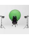 Профессиональный Хромакей FJS-WCB51 с креплением на стул для студийной съёмки. Диаметр 130 см. (зелёный)
