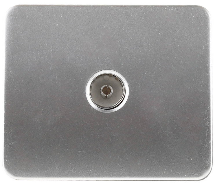 Светозар SV-54115-SM "ГАММА" Розетка телевизионная без вставки и рамки цвет светло-серый металлик