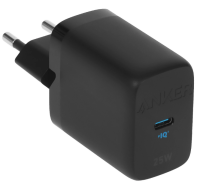 Anker 312 Сетевое зарядное устройство | 25W | Быстрая зарядка USB-C | Компактное зарядное устройство для смартфонов | Цвет: Black