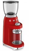 Кофемолка Smeg CGF11RDEU | Красная | Вместимость: 350 гр | Система помола: Жернова | Нержавеющая сталь |