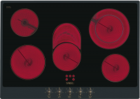 SMEG встраиваемая электрическая панель | Электрическая,  Coloniale, стеклокерамическая варочная поверхность, антрацит, фурнитура латунная | 71.8x51x4.7 см