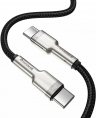 Кабель USB-C BASEUS Cafule, Type-C - Type-C, 5A, 100W, 2 м, черный, CATJK-D01
