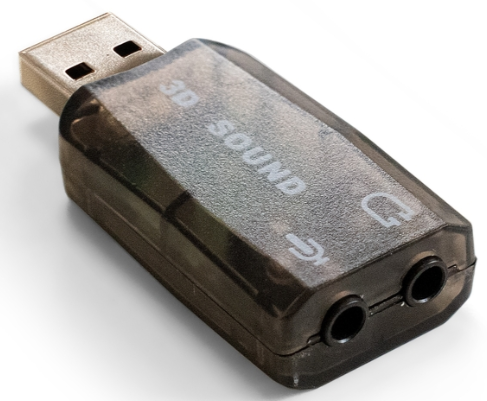 Адаптер (внешняя звуковая карта) ExeGate <EX-AU-01N> для подключения гарнитуры к USB порту