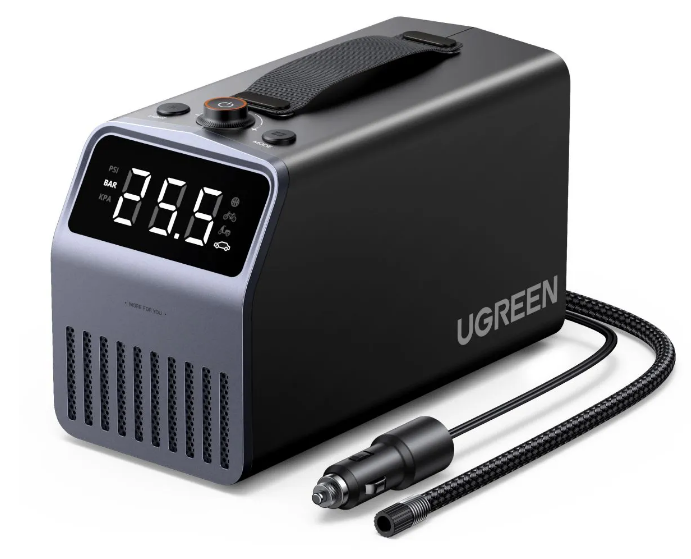 Ugreen Портативный насос для шин ET723 (35976) Portable Tire Inflator Pro. Цвет: серый космос