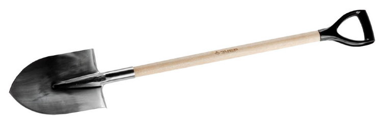 Зубр "ЭКСПЕРТ" 290х205х1200мм Лопата штыковая из нержавеющей стали, деревянный черенок из ясеня, пластиковая рукоятка