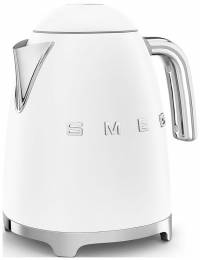 Чайник SMEG KLF03WHMEU электрический/объем: 1.7 л , мощность: 2400 Вт, корпус из нержавеющей стали, белый матовый, Стиль 50-х г.