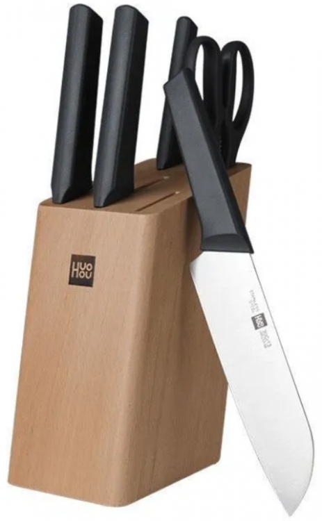 Набор ножей Xiaomi Huo Hou Fire Kitchen Steel Knife Set с подставкой (6 предметов) HU0057, world