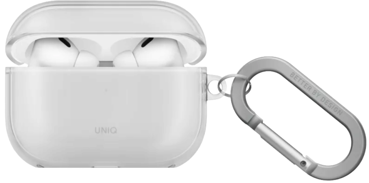 Uniq Чехол для Airpods Pro 3 Glase TPU case with carabin Glossy Clear