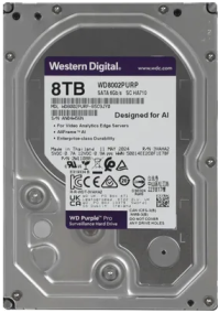 Жесткий диск для системы видеонаблюдения 8Tb WD SATA-III WD8002PURP Surveillance Purple Pro (7200rpm) 256Mb 3.5" Global