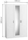 Woodville Шкаф "Ливерпуль" белый | ваниль | Ширина - 150; Глубина - 54,1; Высота - 220,3 см