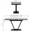 Woodville Стол на тумбе "Бугун" мрамор серый / черный | Ширина - 80; Высота - 77; Длина в разложенном виде - 160; Длина - 120 см