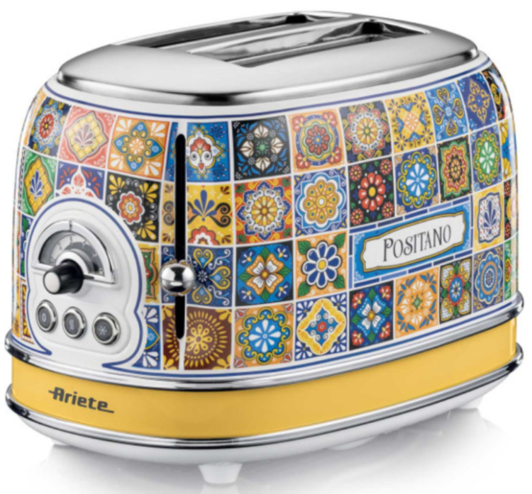 Ariete Тостер Positano 2 отсека | 6 уровней подрумянивания | Подогрев и размораживание | Автоматический выброс ломтиков | Металлический корпус | Без зажимов