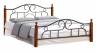 Tetchair Кровать AT-808 дерево гевея/металл, 140*200 см (Double bed), красный дуб/черный 5412