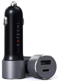 Satechi Автомобильное зарядное устройство 72W Type-C PD Car Charger. серый космос.