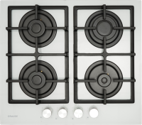 Graude Газовая варочная панель GS 60.1 W | Материал поверхности: Белое закаленное стекло | Конфорки SABAF | Чугунные решетки | 4,5x59x51,5 см