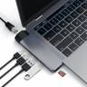 Satechi  Разветвитель для MacBook Air and Pro, Aluminum Thunderbolt 3 Pro Hub Adapter with Ethernet (2xUSB 3.0, USB Type-C, RJ-45, HDMI, micro-SD), Серый ST-TCPHEM