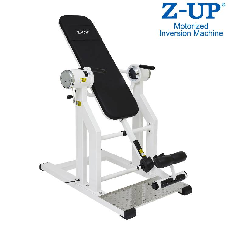 Инверсионный стол Z-UP 2S, 220В, Корея, белая рама, черная спинка/ коммерческий/ электрический/ до 136кг/ Рост пользователя от 140 до 198 см/ улучшит осанку