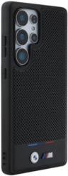 BMW Чехол для Samsung S25 Ultra с поддержкой MagSafe M-Collection PU Perforated Tricolor Metal logo Hard Black